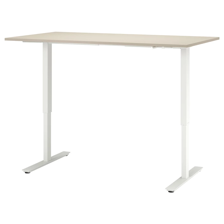 Письменный стол - IKEA TROTTEN, 160х80х72-122 см, белый/бежевый, ТРОТТЕН ИКЕА (изображение №1)