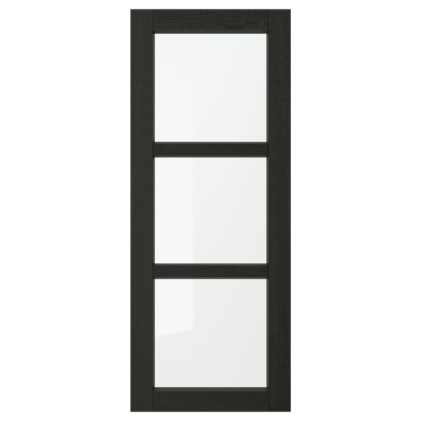 Дверца со стеклом - IKEA LERHYTTAN, 100х40 см, черный, ЛЕРХЮТТАН ИКЕА