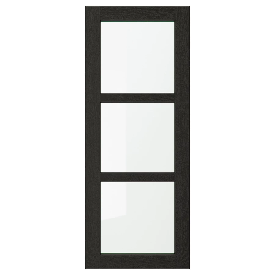 Дверца со стеклом - IKEA LERHYTTAN, 100х40 см, черный, ЛЕРХЮТТАН ИКЕА (изображение №1)