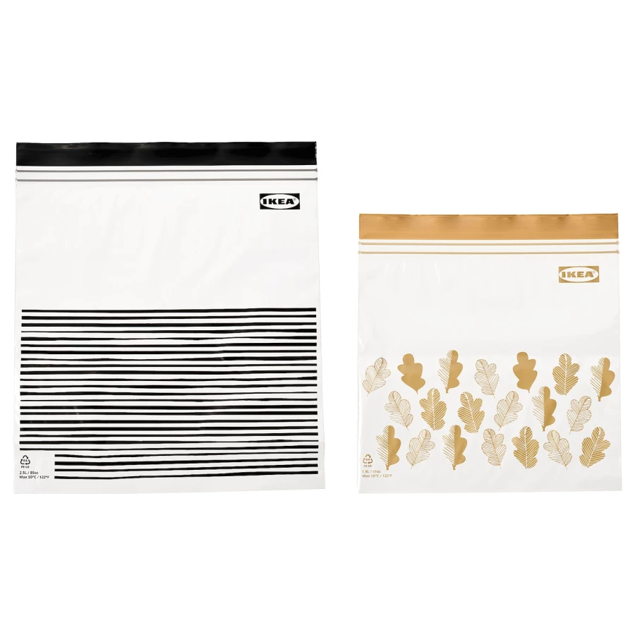 Пакет для продуктов, 50 шт. - IKEA ISTAD, 2.5 л/1.2 л, черный/желтый, ИСТАД ИКЕА (изображение №1)