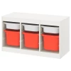 Стеллаж - IKEA TROFAST, 99х44х56 см, белый/оранжевый, ТРУФАСТ ИКЕА