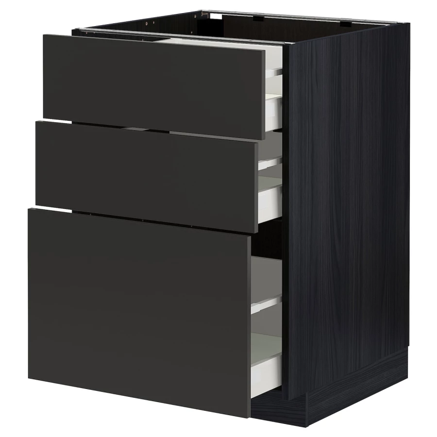 Напольный шкаф - IKEA METOD MAXIMERA, 88x62x60см, черный, МЕТОД МАКСИМЕРА ИКЕА (изображение №1)