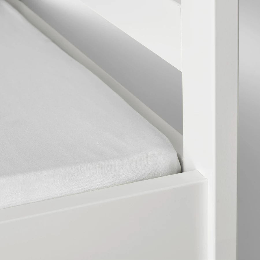 Простыня на резинке  - LEN  IKEA/ ЛЕН ИКЕА, 120х60   см, белый (изображение №3)