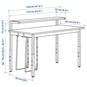 Второе фото. Игровой стол с полкой - IKEA UTVISNING/УТВИСНИНГ ИКЕА, 120x60 см, светло-бежевый/белый