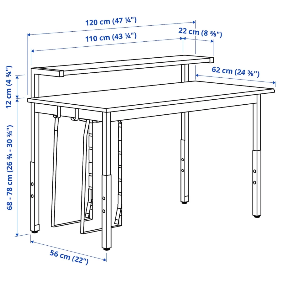 Игровой стол с полкой - IKEA UTVISNING/УТВИСНИНГ ИКЕА, светло-бежевый/белый (изображение №10)