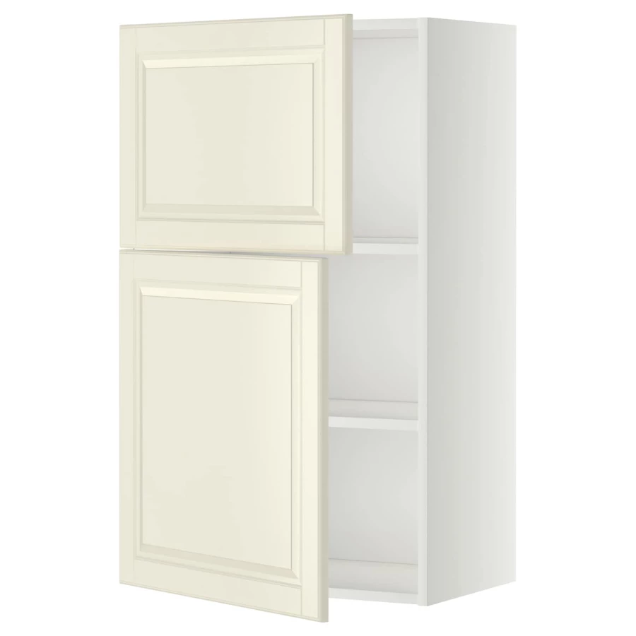 Навесной шкаф с полкой - METOD IKEA/ МЕТОД ИКЕА, 100х60 см,  белый/светло-коричневый (изображение №1)