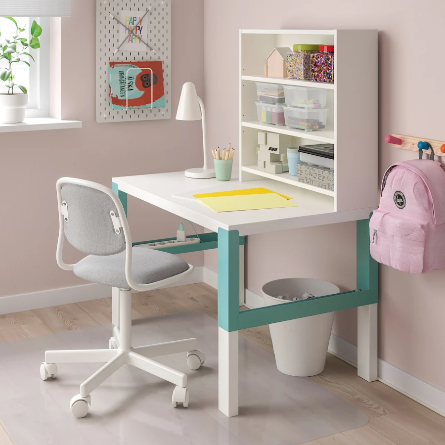 Полка для письменного стола детского - IKEA PÅHL/PAHL/ПОЛЬ ИКЕА, 64x60 см, белый (изображение №2)