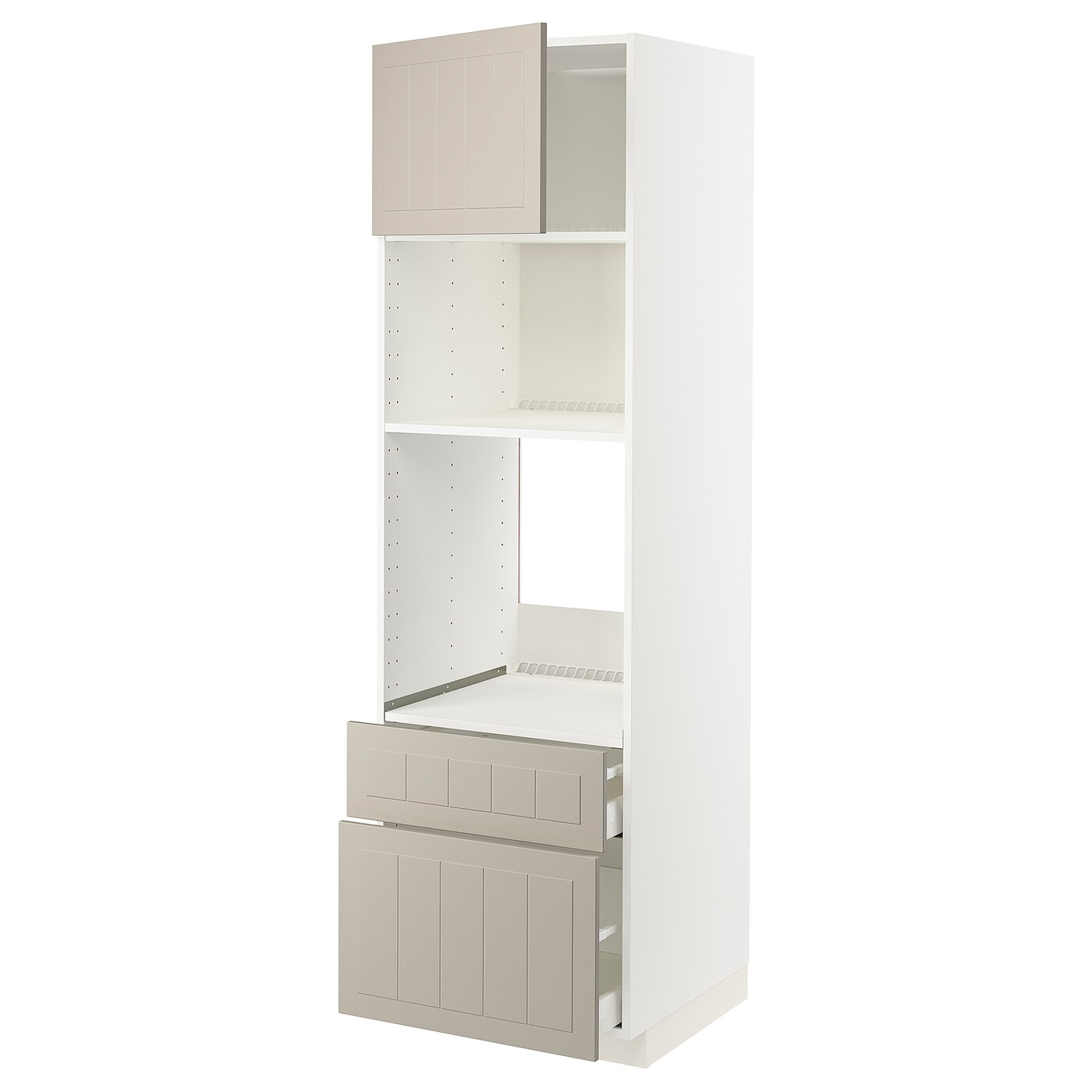 Высокий шкаф с ящиками - IKEA METOD/MAXIMERA/МЕТОД/МАКСИМЕРА ИКЕА, 200х60х60 см, белый/бежевый