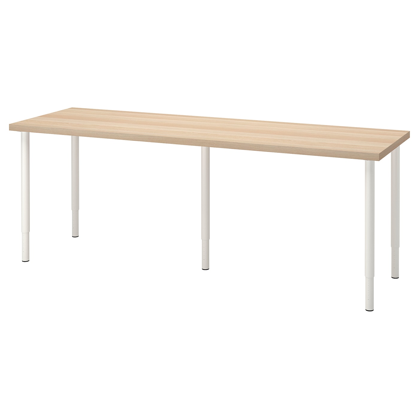 Письменный стол - IKEA LAGKAPTEN/OLOV, 200х60х63-93 см, под беленый дуб/белый, ЛАГКАПТЕН/ОЛОВ ИКЕА