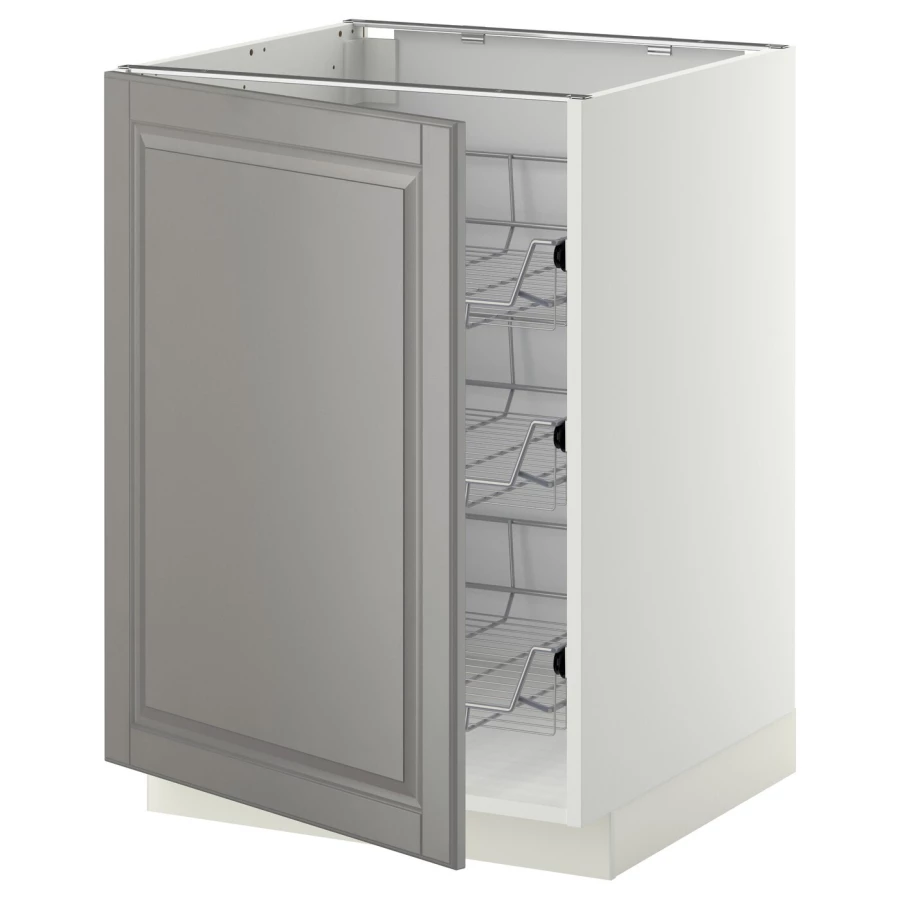 Напольный шкаф - IKEA METOD, 88x62x60см, белый/серый, МЕТОД ИКЕА (изображение №1)