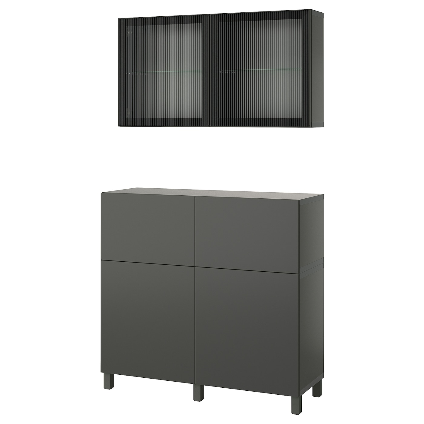 Комбинация для хранения - BESTÅ/ BESTА IKEA/ БЕСТА/БЕСТО ИКЕА, 213х120 см, темно-серый