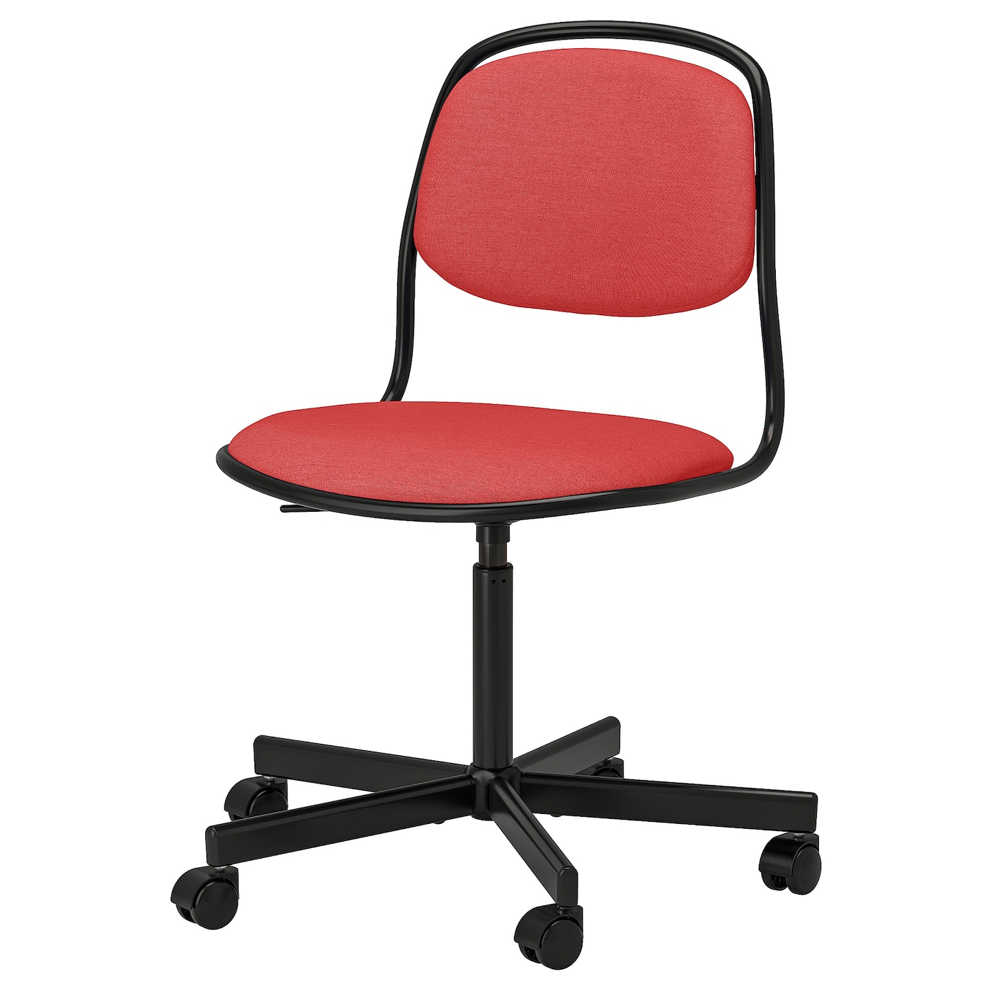 Вращающееся кресло - IKEA LÅNGFJÄLL/LANGFJALL, 68x68x94см, красный, ЛОНГФЬЕЛЛЬ ИКЕА
