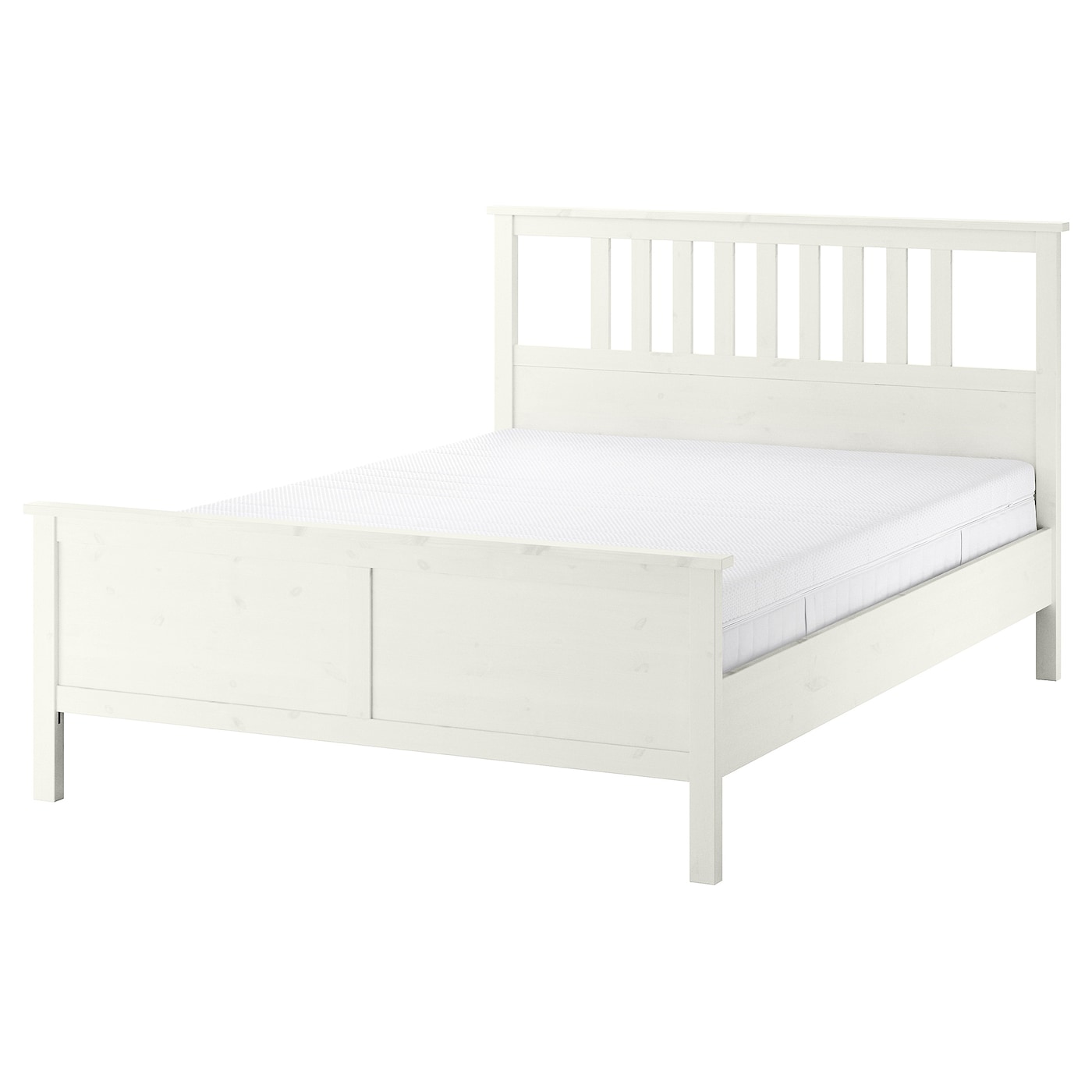Кровать - IKEA HEMNES, 200х140 см, жесткий матрас, белый, ХЕМНЭС ИКЕА