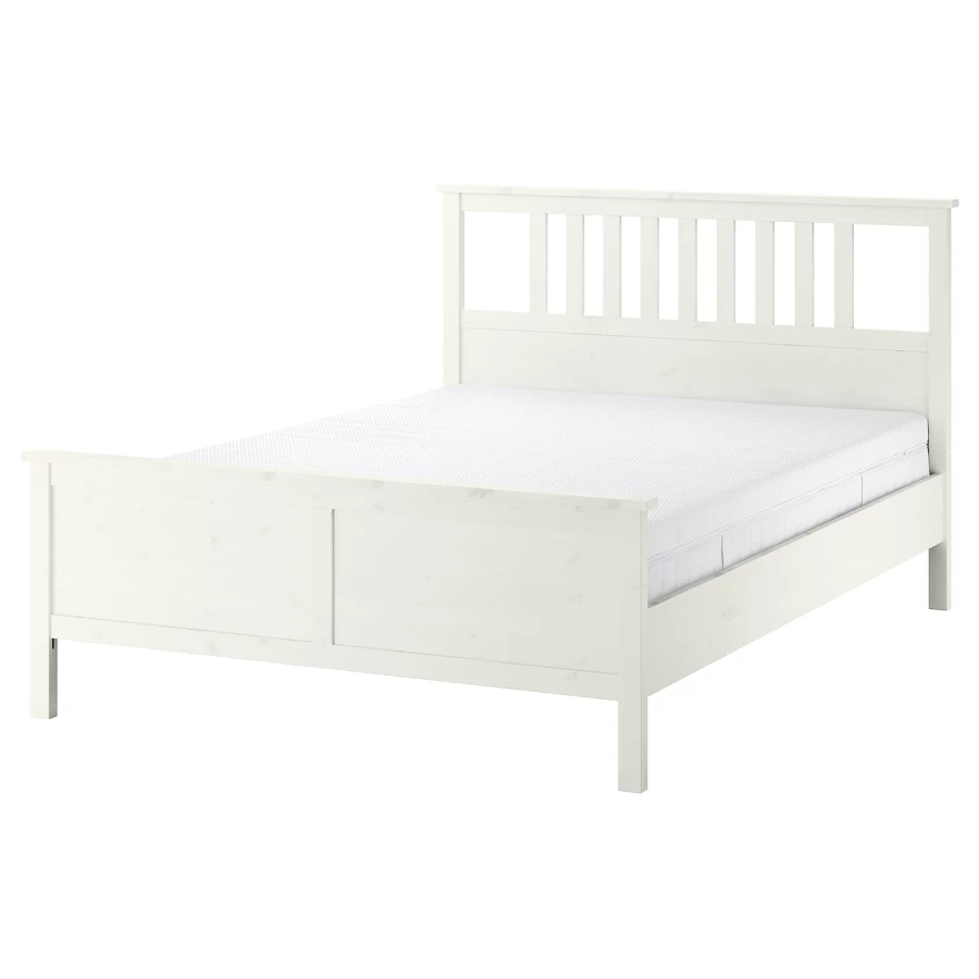 Кровать - IKEA HEMNES, 200х140 см, жесткий матрас, белый, ХЕМНЭС ИКЕА (изображение №1)