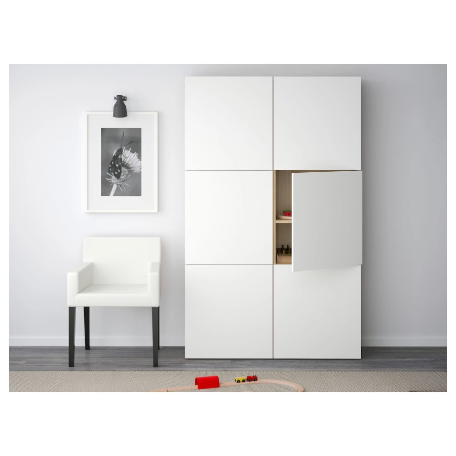 Комбинация для хранения - IKEA BESTÅ/BESTA/ БЕСТА/БЕСТО ИКЕА, 120x40x192 см, белый, (изображение №2)