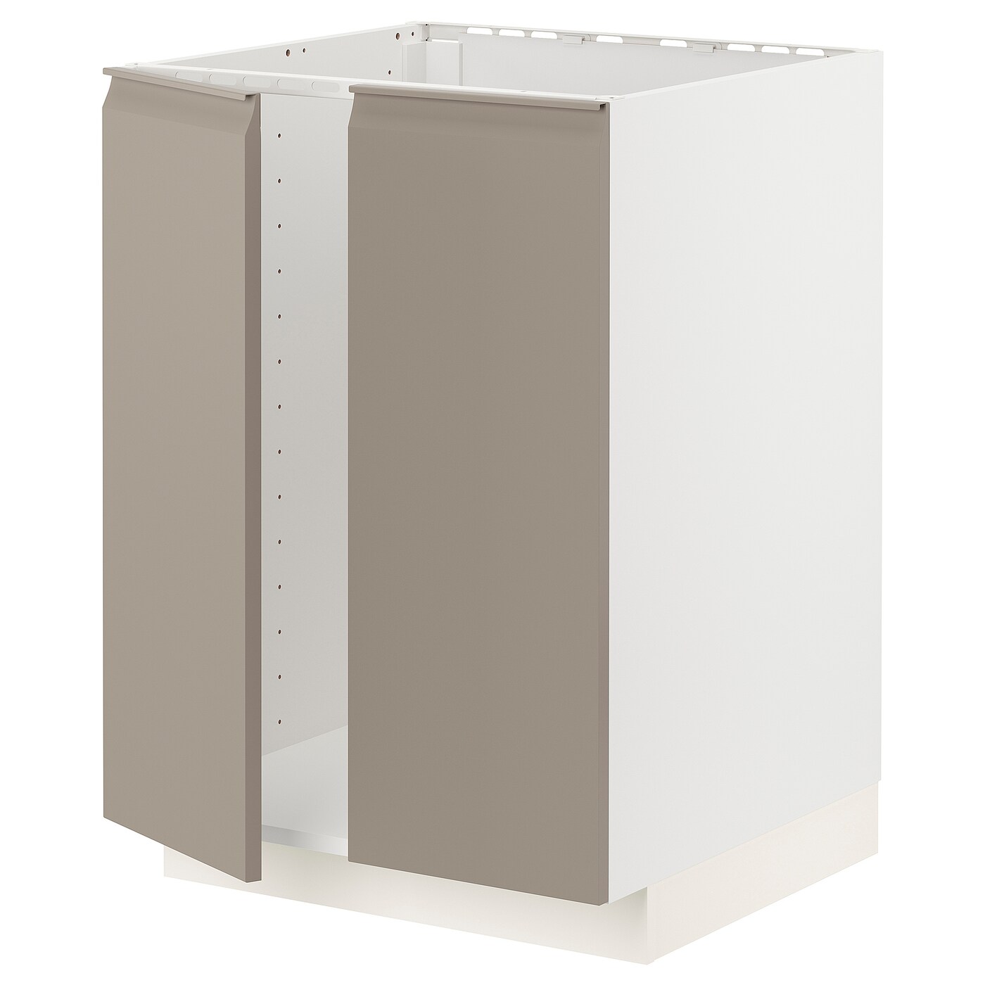 Шкаф под раковину/2 дверцы - METOD IKEA/ МЕТОД ИКЕА, 88х60 см. белый/бежевый