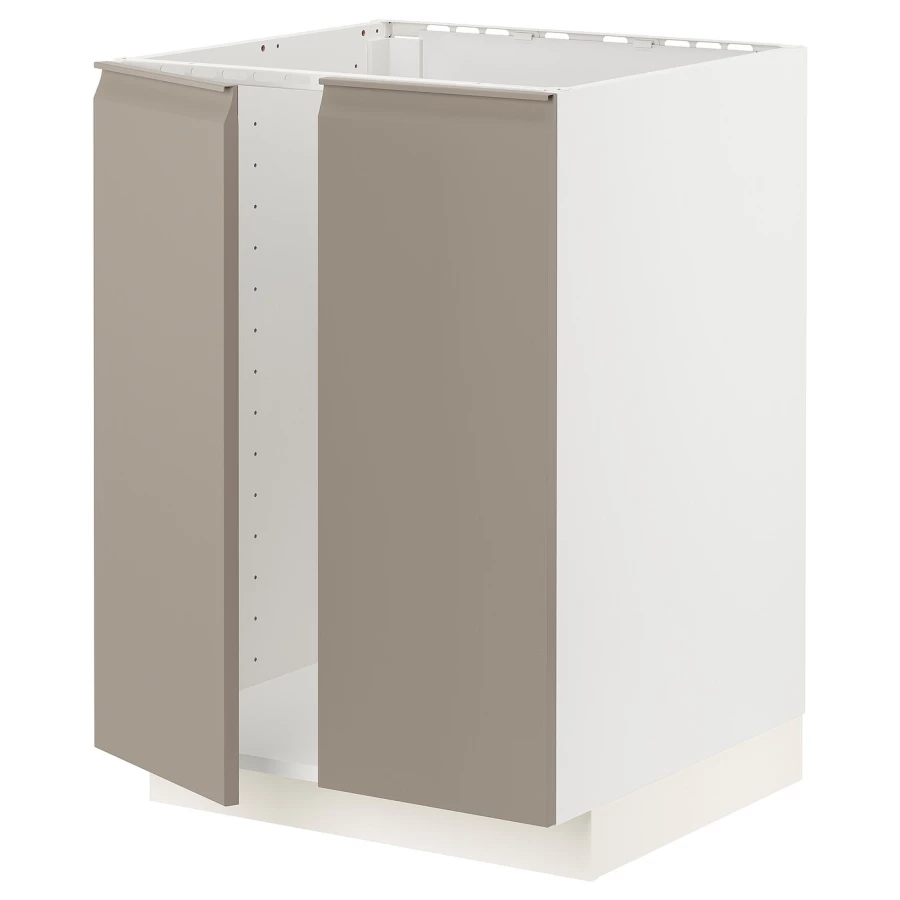 Шкаф под раковину/2 дверцы - METOD IKEA/ МЕТОД ИКЕА, 88х60 см. белый/бежевый (изображение №1)