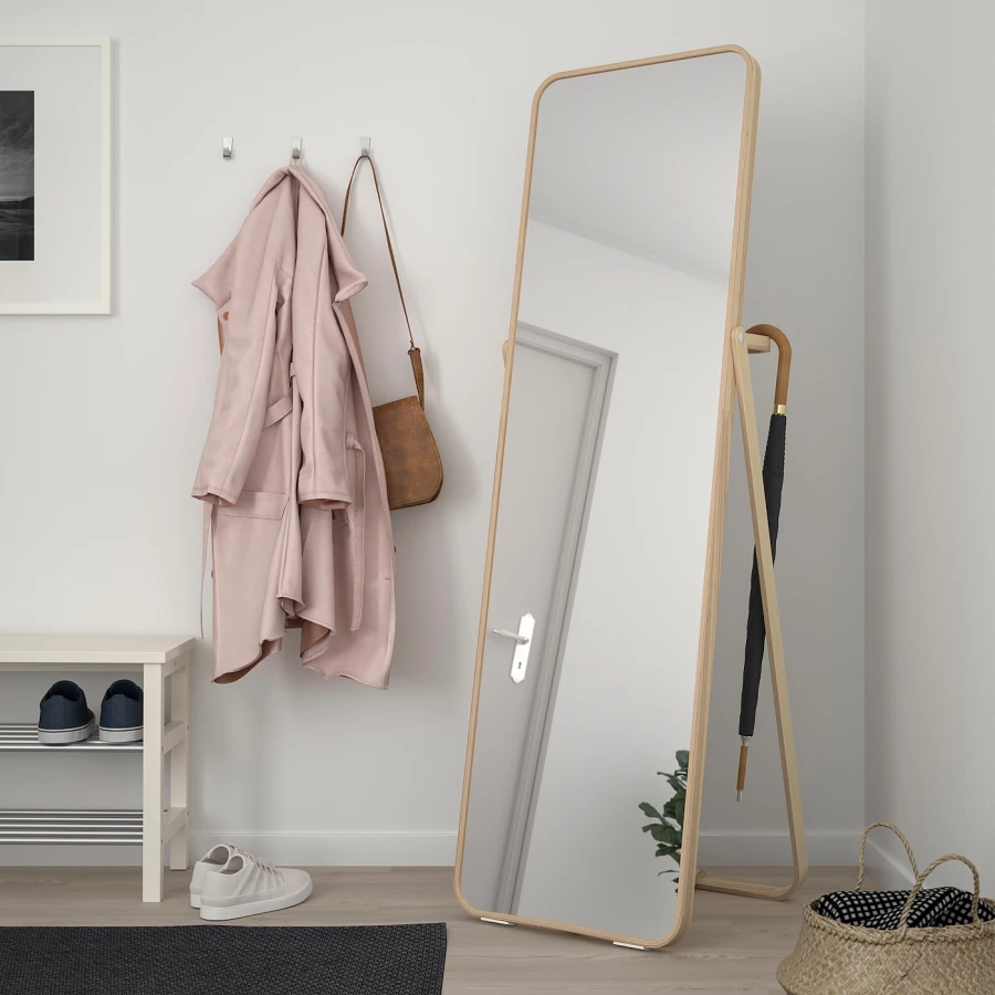 Зеркало - IKORNNES IKEA/ ИКОРННЕС  ИКЕА, 52х167 см,  бежевый (изображение №4)