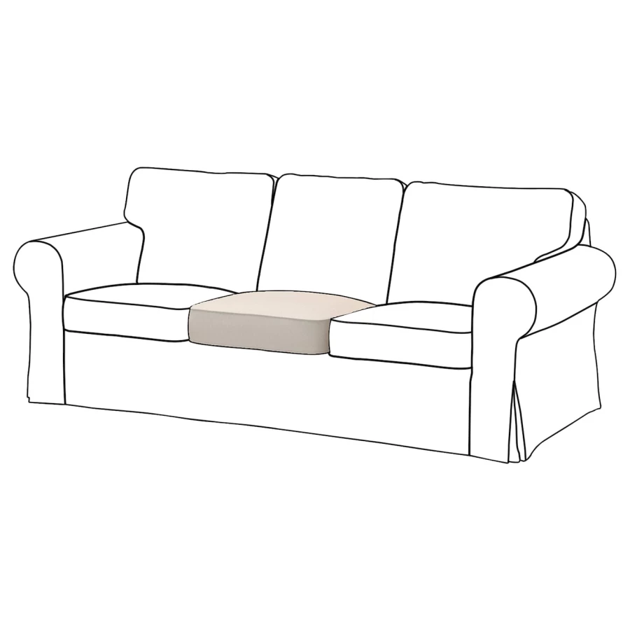 Внутренняя подушка сиденья - EKTORP IKEA/ ЭКТОРП ИКЕА, белый (изображение №2)