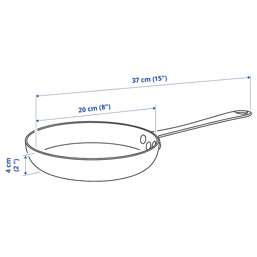Сковорода - IKEA VARDAGEN, 20 см, углеродистая сталь ВАРДАГЕН  ИКЕА (изображение №17)