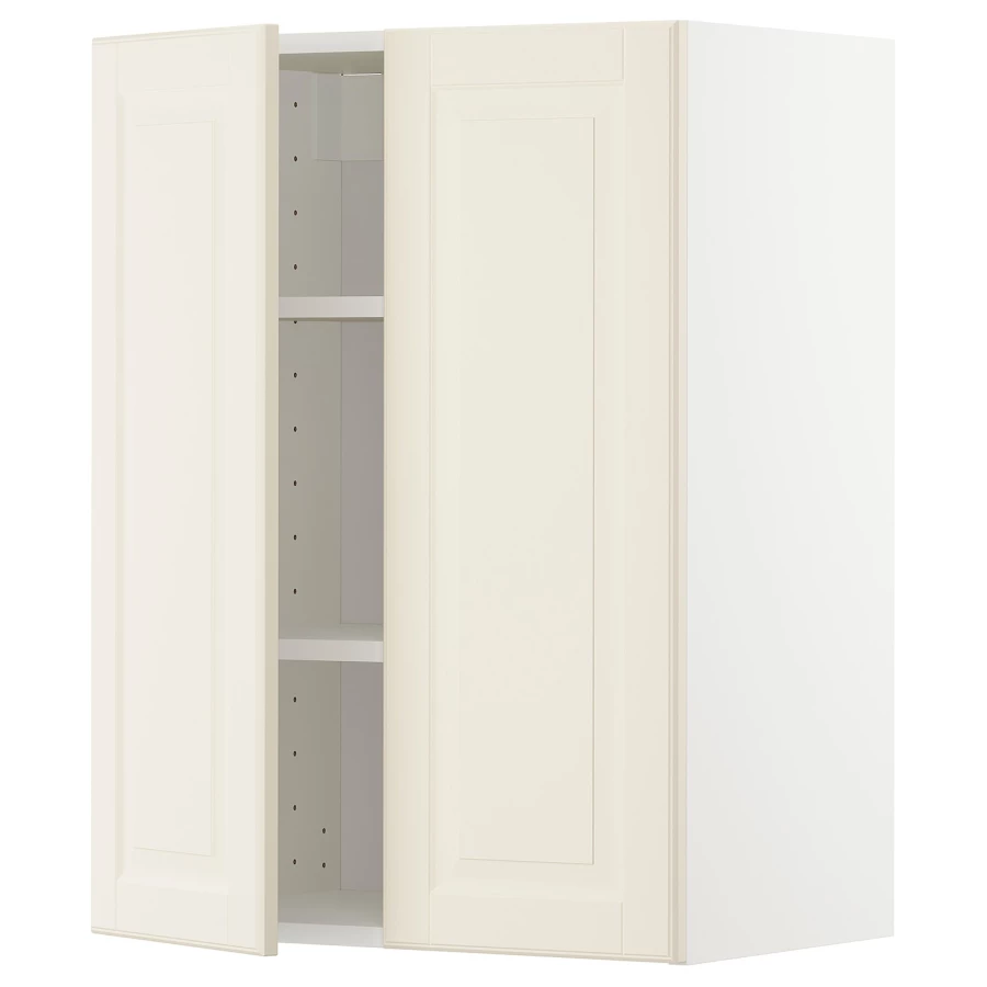 Навесной шкаф с полкой - METOD IKEA/ МЕТОД ИКЕА, 80х60 см, белый/кремовый (изображение №1)