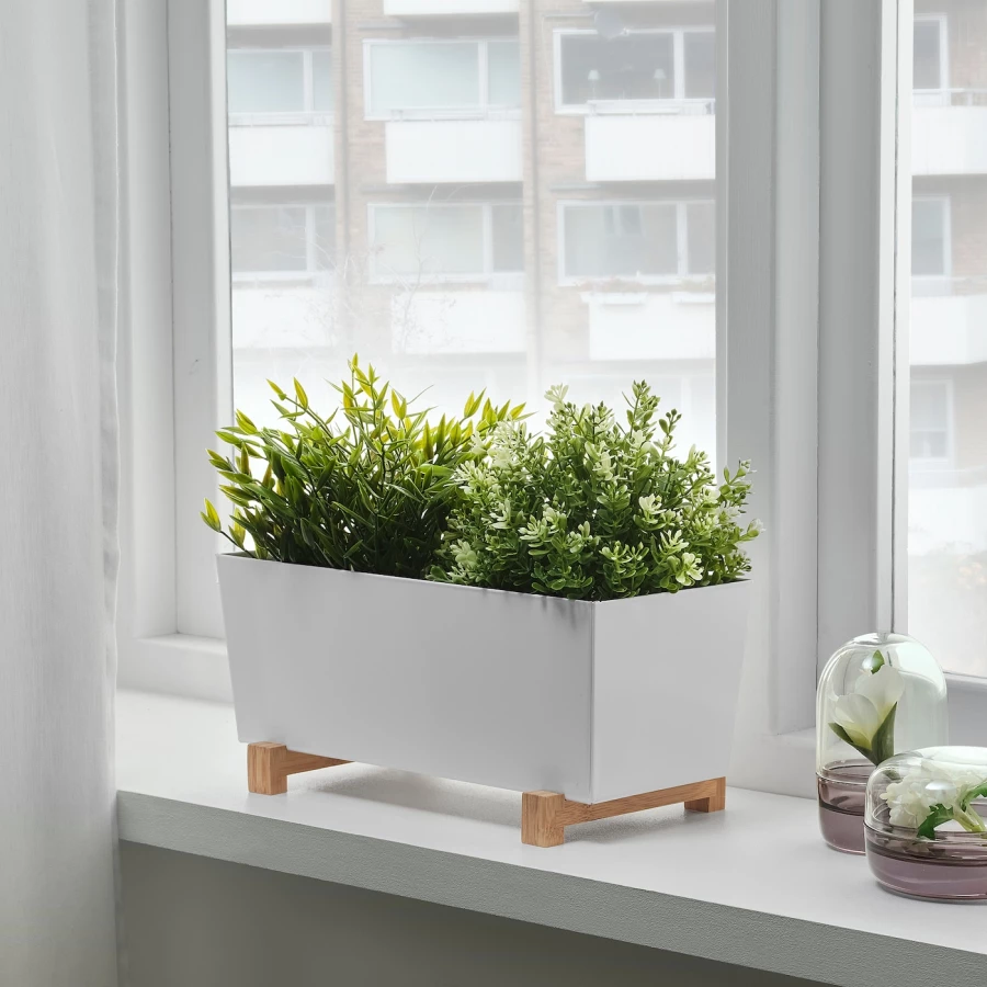 Горшок для растений - IKEA BITTERGURKA, 32х15 см, белый, БИТТЕРГУРКА ИКЕА (изображение №4)