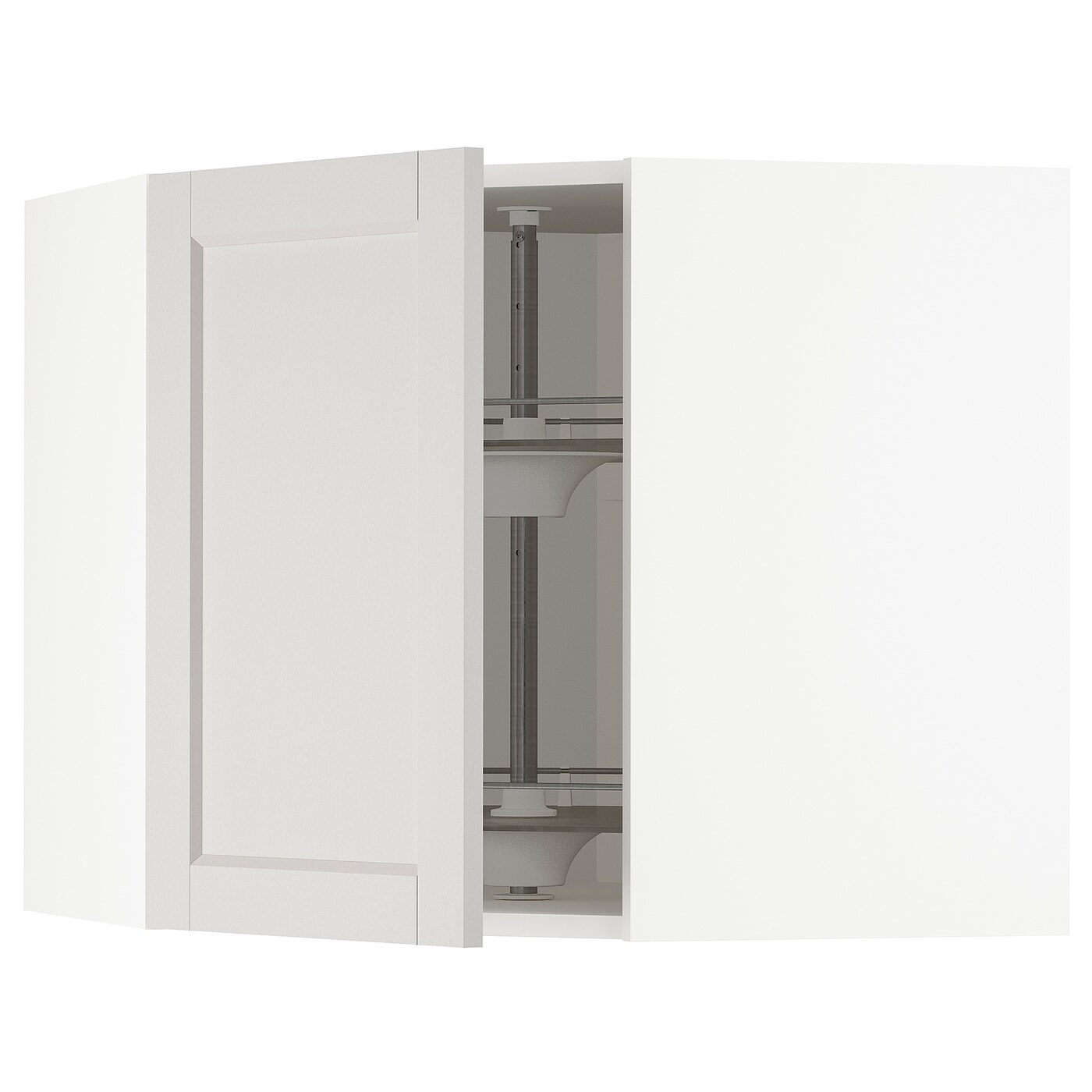 Угловой навесной шкаф с каруселью - METOD  IKEA/  МЕТОД ИКЕА, 60х68 см, белый/светло-серый