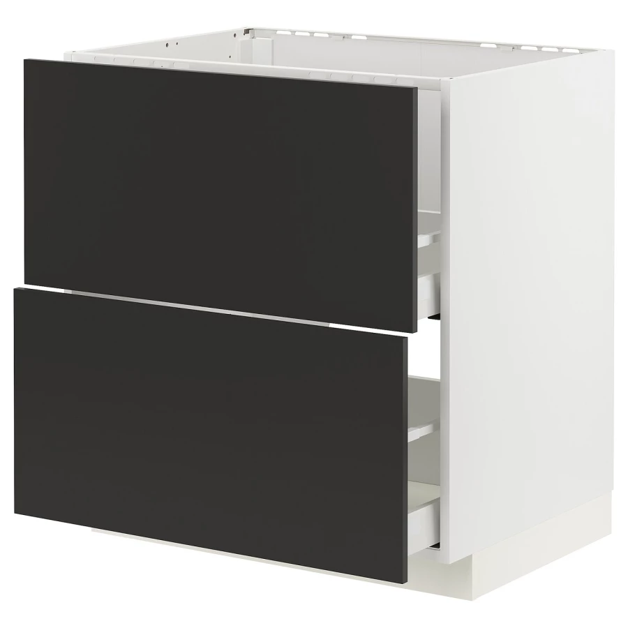 Напольный кухонный шкаф  - IKEA METOD MAXIMERA, 88x61,6x8см, белый/черный, МЕТОД МАКСИМЕРА ИКЕА (изображение №1)