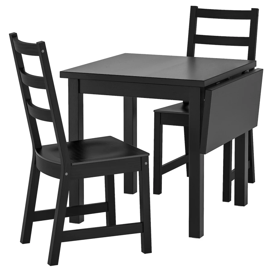 Стол и 4 стула - NORDVIKEN / NORDVIKEN IKEA/ НОРДВИКЕН  ИКЕА,  74/104x74 см, черный (изображение №1)