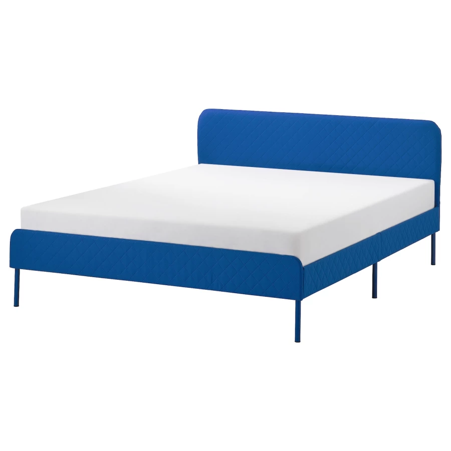 Каркас кровати - SLATTUM IKEA/  СЛАТТУМ  ИКЕА,  206х144 см, синий (изображение №1)