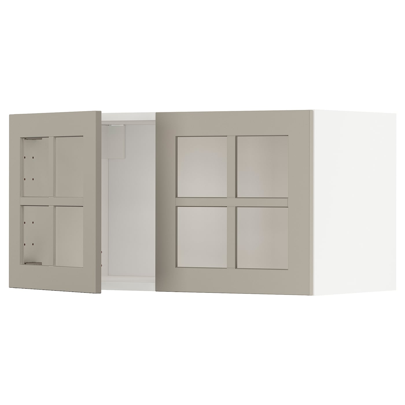 Навесной шкаф - METOD  IKEA/  МЕТОД ИКЕА, 40х80 см, белый/светло-коричневый