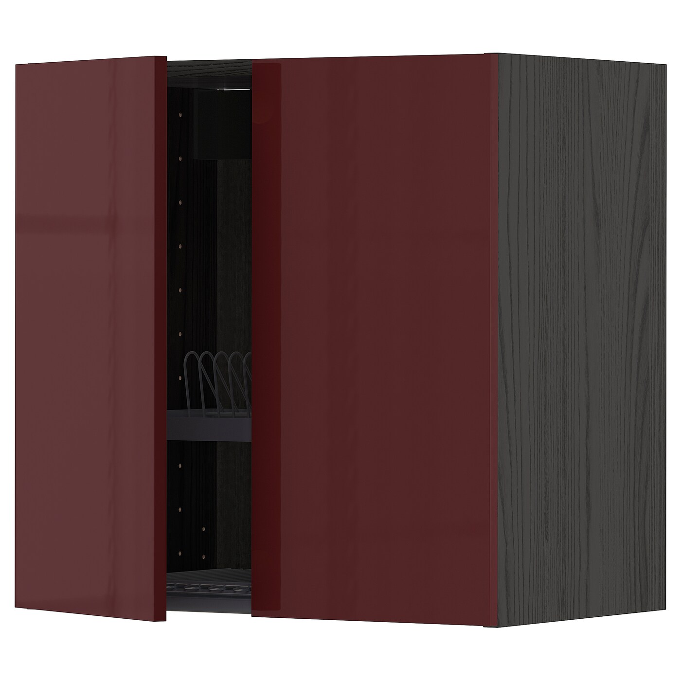 Навесной шкаф с сушилкой - METOD IKEA/ МЕТОД ИКЕА, 60х60 см, черный/красный