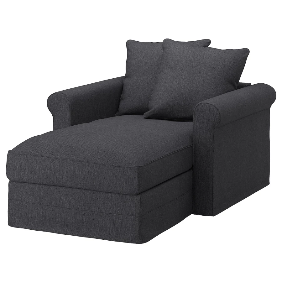 Кресло-кровать - IKEA GRÖNLID/GRONLID/ГРЕНЛИД/ГРЁНЛИД ИКЕА, 49х117х164 см, чёрный (изображение №1)