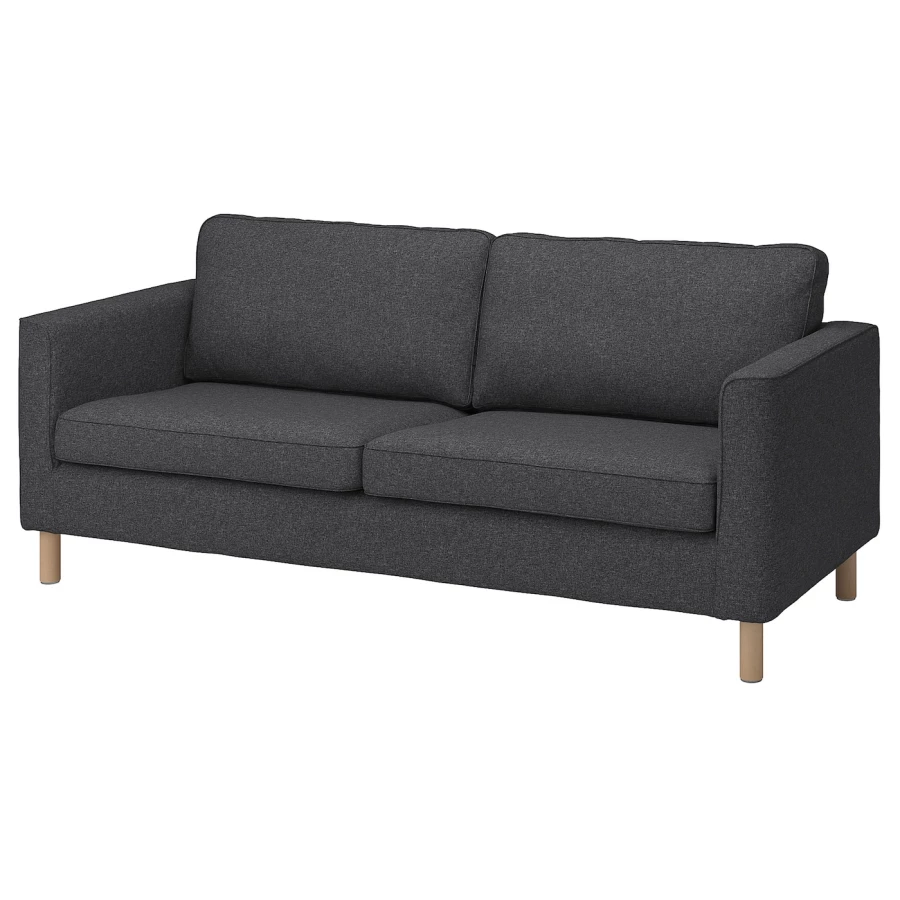 3-местный диван - IKEA PÄRUP/PARUP/ПЭРУП ИКЕА, 206х80х69 см, черный (изображение №1)