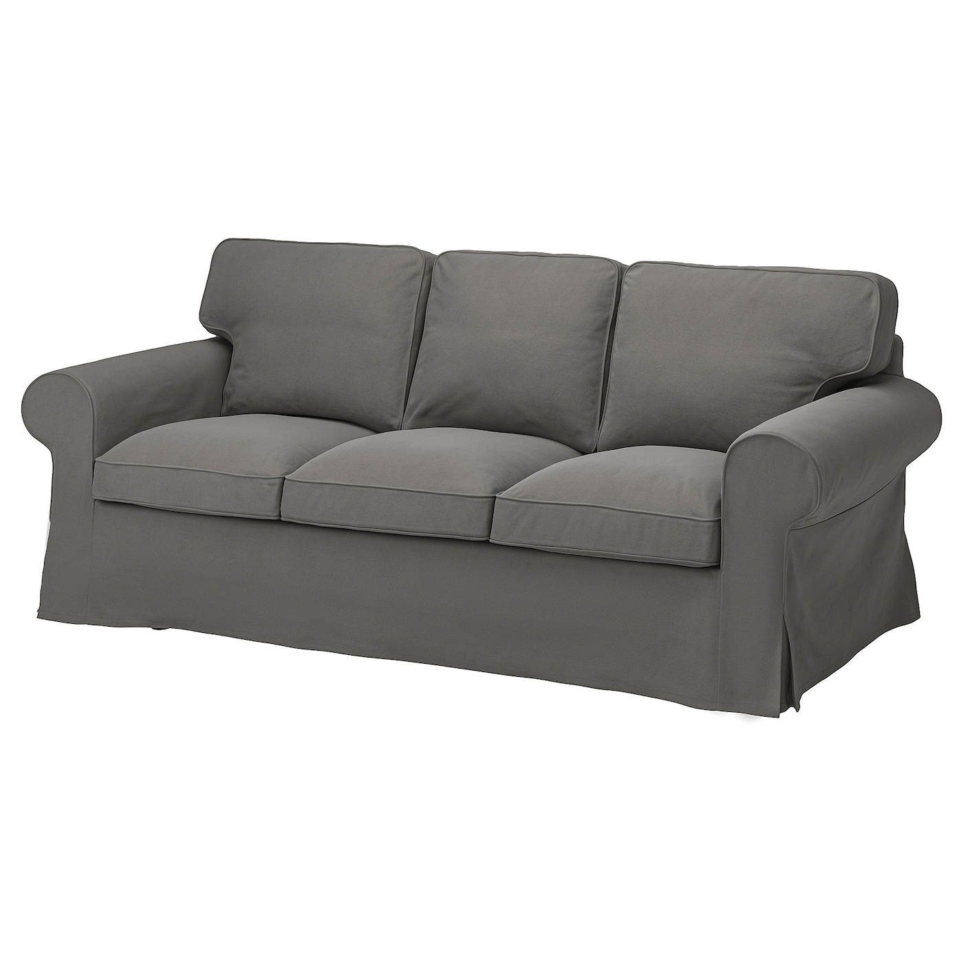 3-местный диван - IKEA EKTORP/ЭКТОРП ИКЕА, 88х88х218 см, темно-серый