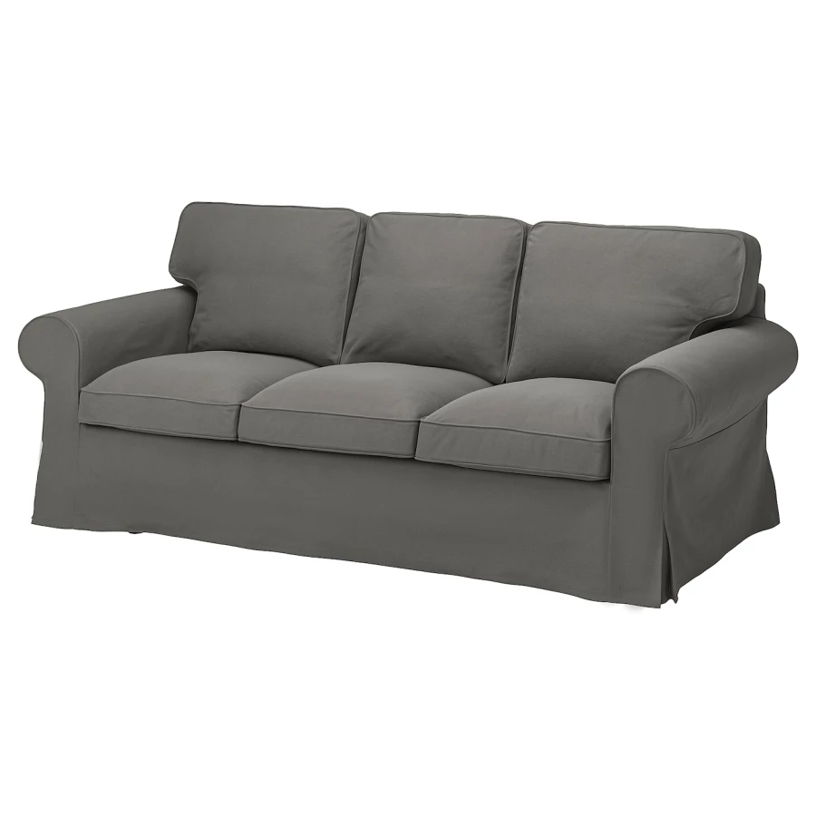 3-местный диван - IKEA EKTORP/ЭКТОРП ИКЕА, 88х88х218 см, темно-серый (изображение №1)