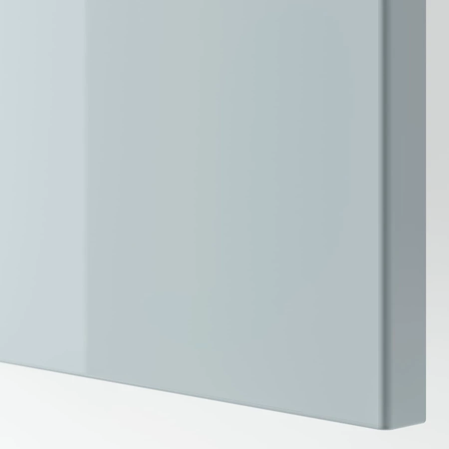 Дверь глянцевая - IKEA SELSVIKEN/CЕЛСВИКЕН ИКЕА, 64х60х2 см, светло-серо-синяя (изображение №2)