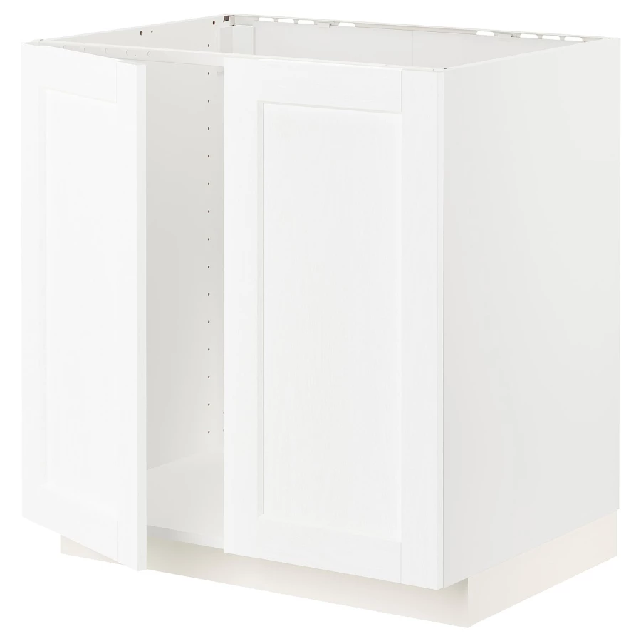 Шкаф под раковину/2 дверцы - METOD IKEA/ МЕТОД ИКЕА, 88х80  см,  белый (изображение №1)