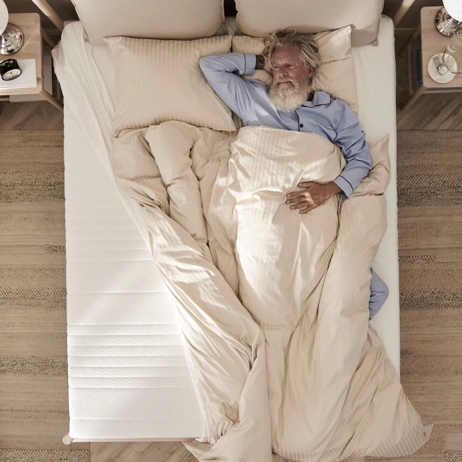 Матрас для двуспальной кровати - ÅNNELAND IKEA/ АННЕЛАНД ИКЕА, 140х200 см, белый (изображение №5)