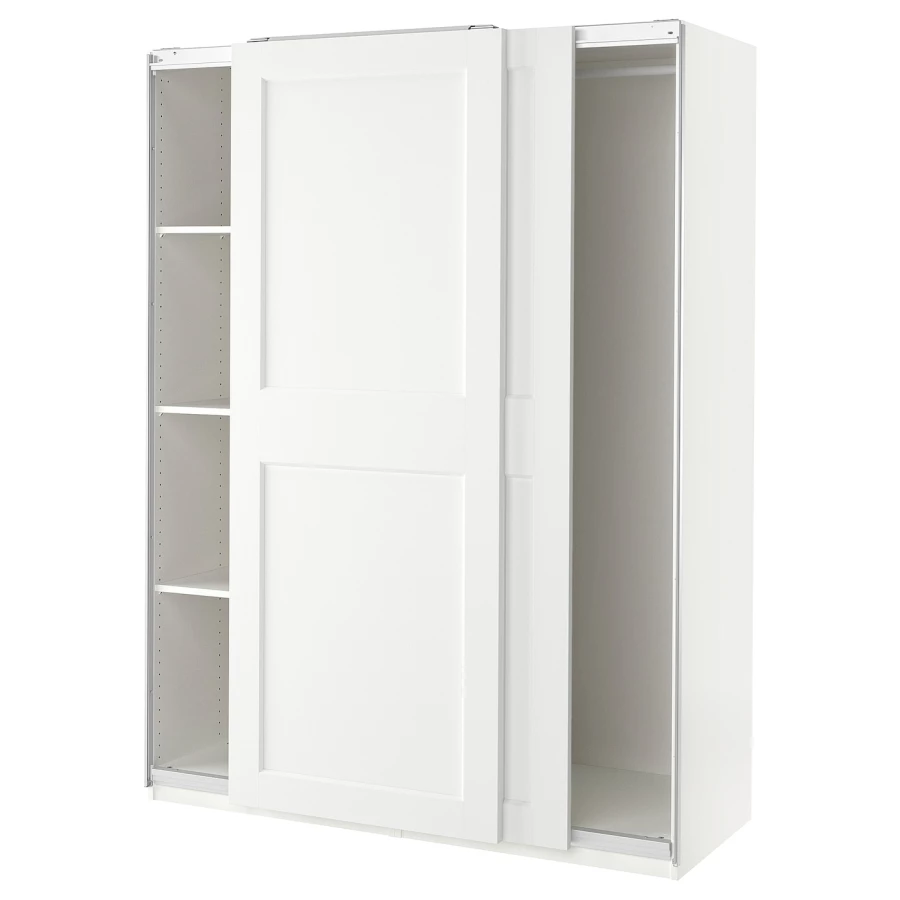 Шкаф-купе - IKEA PAX/GRIMO/ПАКС/ГРИМО ИКЕА, 150x66x201 см, белый (изображение №1)