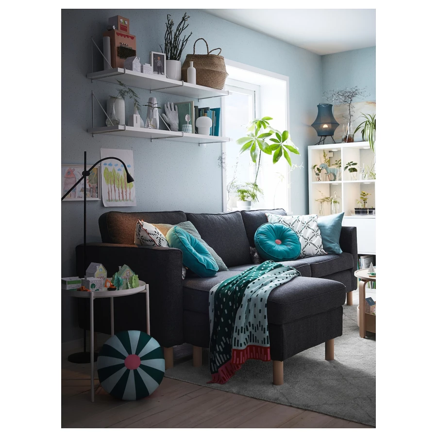 2-местный диван и шезлонг - IKEA PÄRUP/PARUP, 86x148x235см, черный, ПЭРУП ИКЕА (изображение №4)