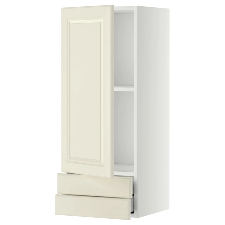 Навесной шкаф с полкой - METOD/MAXIMERA  IKEA/ МЕТОД /МАКСИМЕРА ИКЕА, 100х40 см, белый/светло-бежевый (изображение №1)