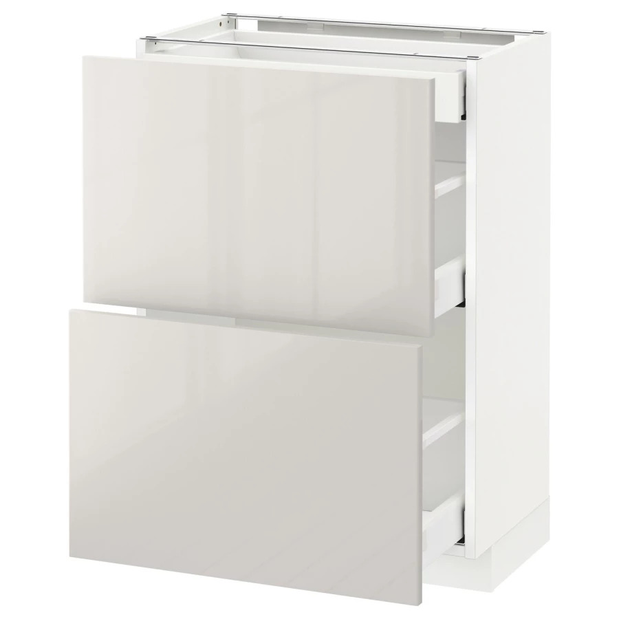 Напольный кухонный шкаф  - IKEA METOD MAXIMERA, 88x39x60см, белый/светло-серый, МЕТОД МАКСИМЕРА ИКЕА (изображение №1)