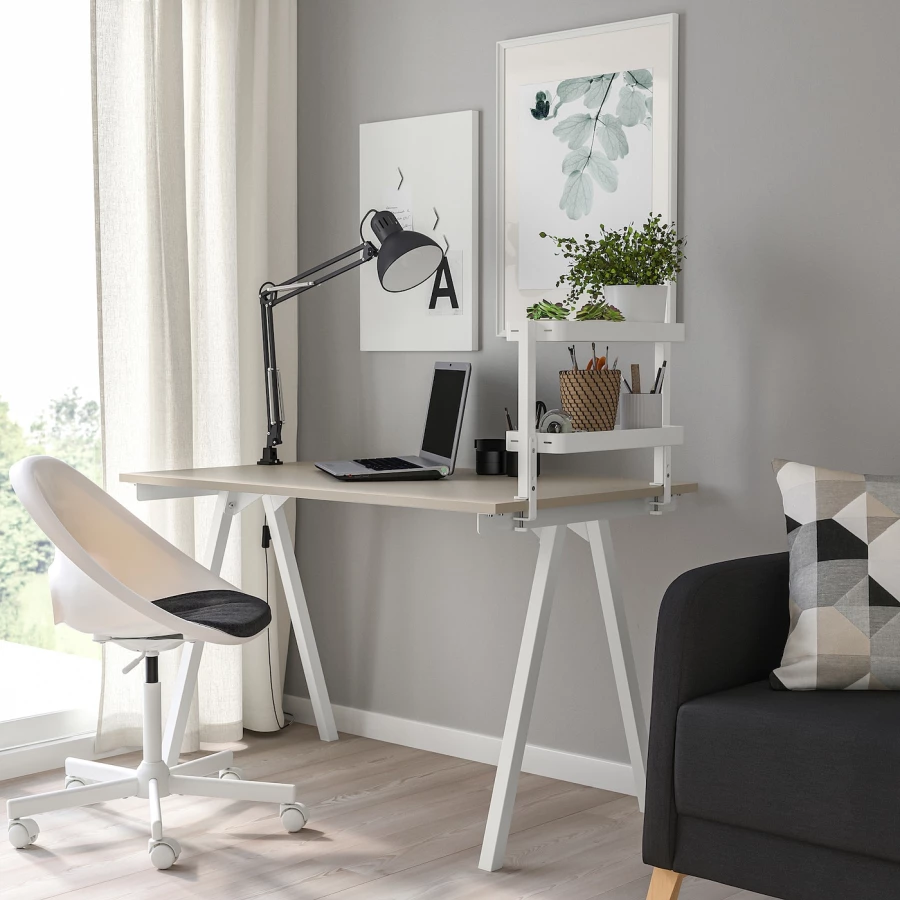 Органайзер для стола - VATTENKAR IKEA/ ВАТТЕНКАР ИКЕА, 49x15 см, белый (изображение №2)