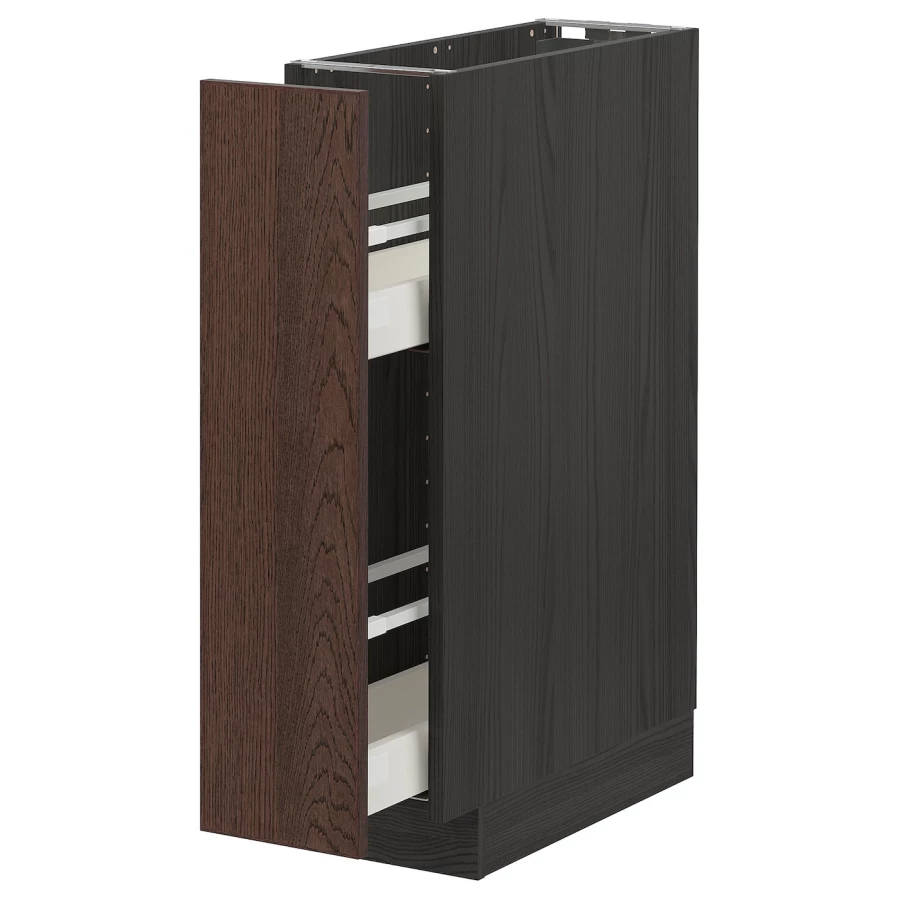 Напольный шкаф - METOD / MAXIMERA IKEA/ МЕТОД/ МАКСИМЕРА ИКЕА,  88х20 см, черный/коричневый (изображение №1)