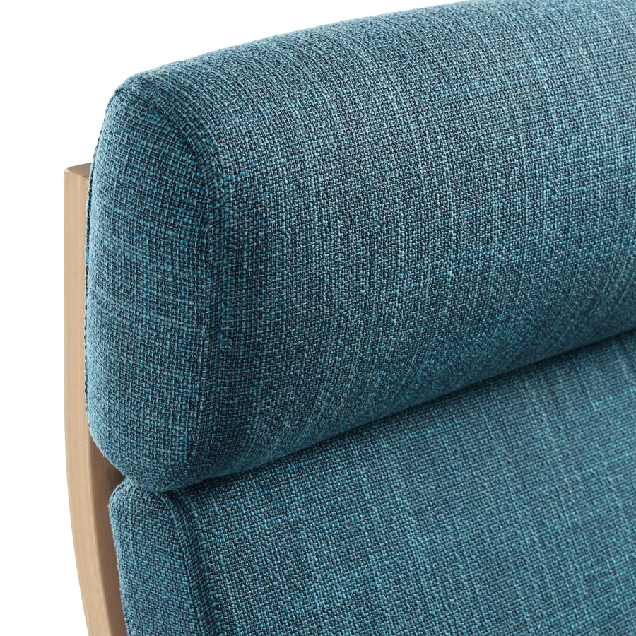 Кресло/табурет для ног - POÄNG / POАNG  IKEA/ ПОЭНГ ИКЕА,  72х66х7 см , синий/бежевый (изображение №5)