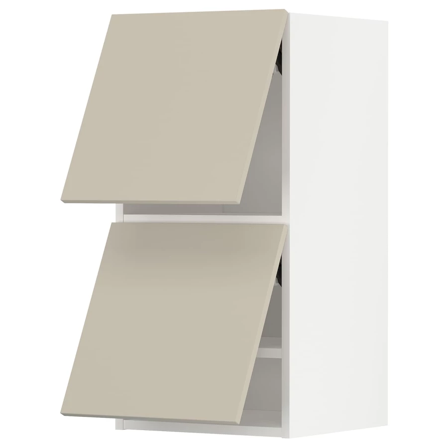 Навесной шкаф - METOD IKEA/ МЕТОД ИКЕА, 80х40 см, белый/светло-коричневый (изображение №1)