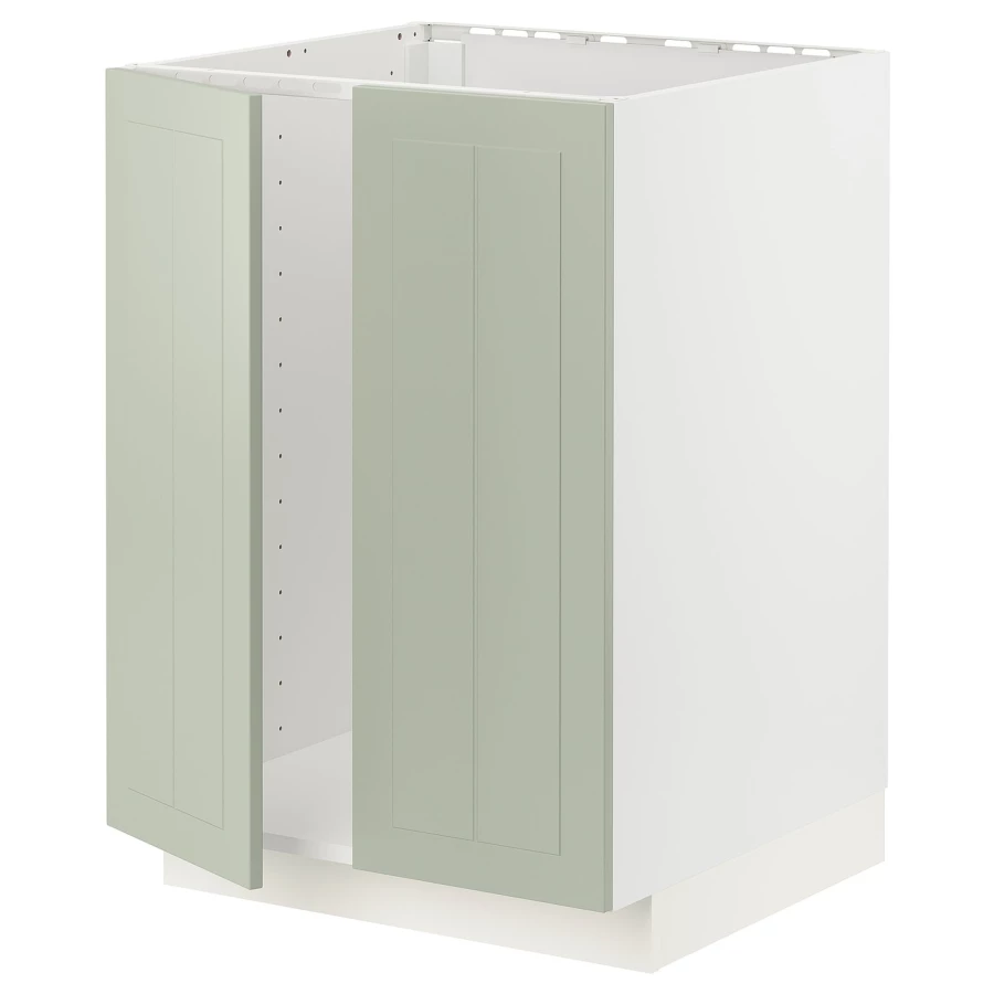 Шкаф под раковину/2 дверцы - METOD IKEA/ МЕТОД ИКЕА, 88х60  см,  белый/зеленый (изображение №1)