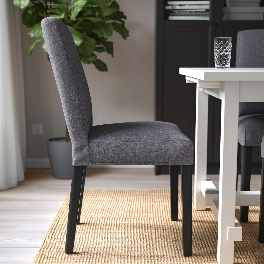 Стол и 8 стульев - STRANDTORP / BERGMUND IKEA/ СТРАНДТРОП/ БЕРГМУНД ИКЕА, 205х95х75 см, коричневый/серый (изображение №8)