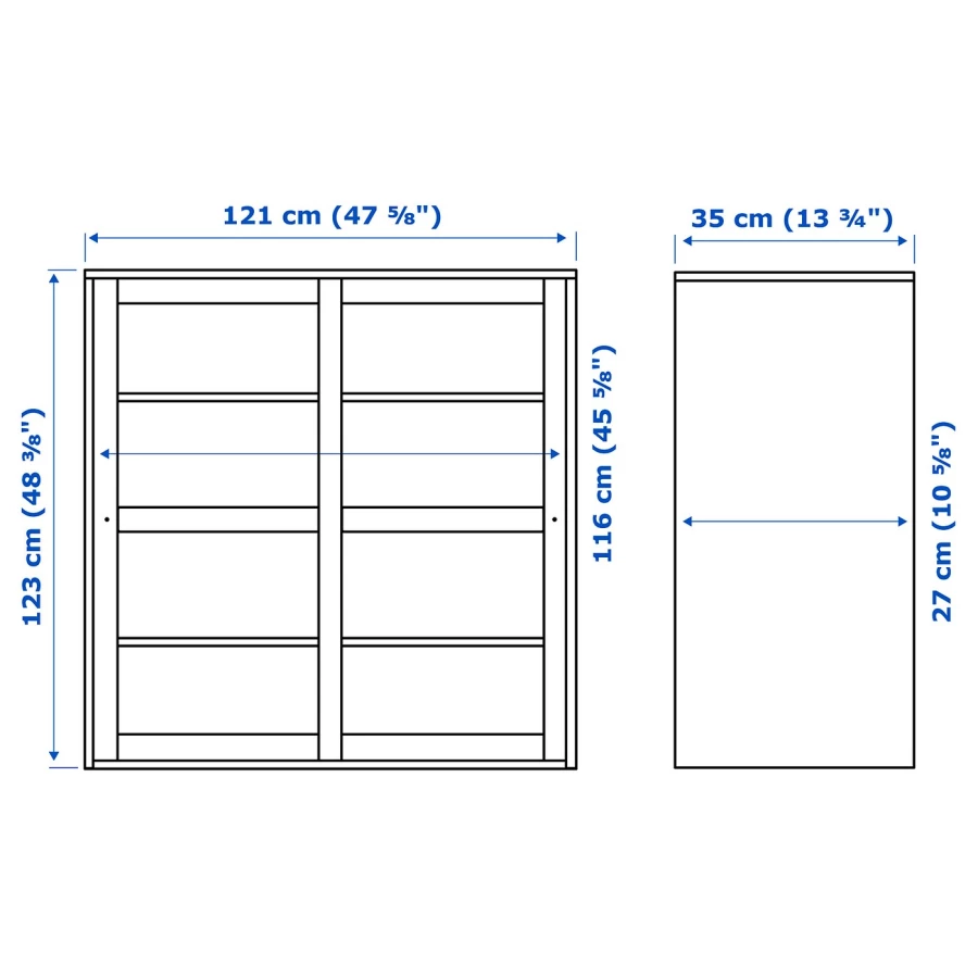 Шкаф-витрина - HAVSTA IKEA/ ХАВСТА ИКЕА, 123х121 см, серый (изображение №6)